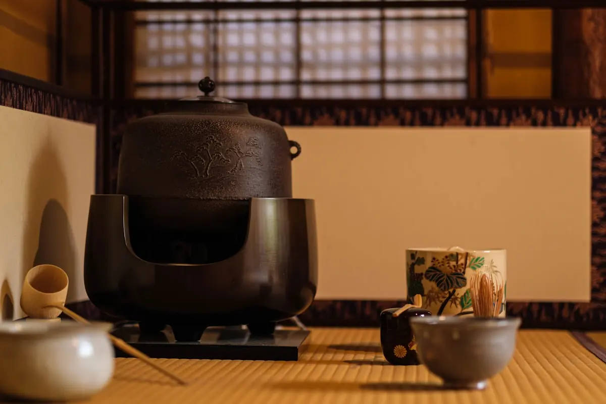 A traditional tea ceremony setting