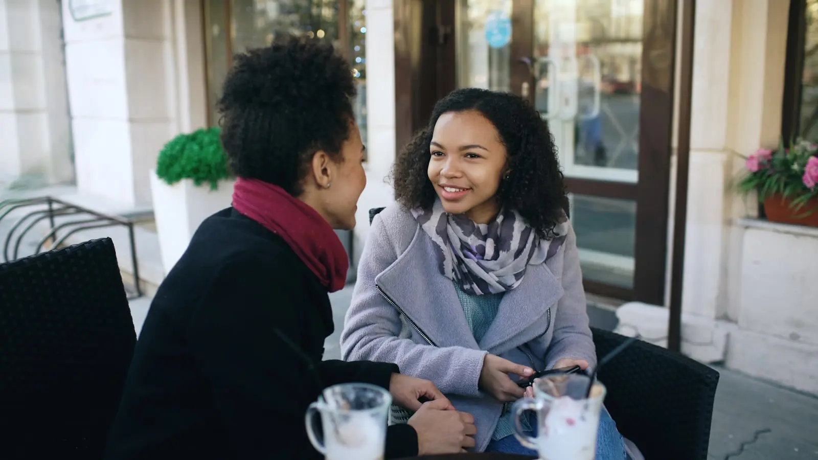 People sharing a conversation