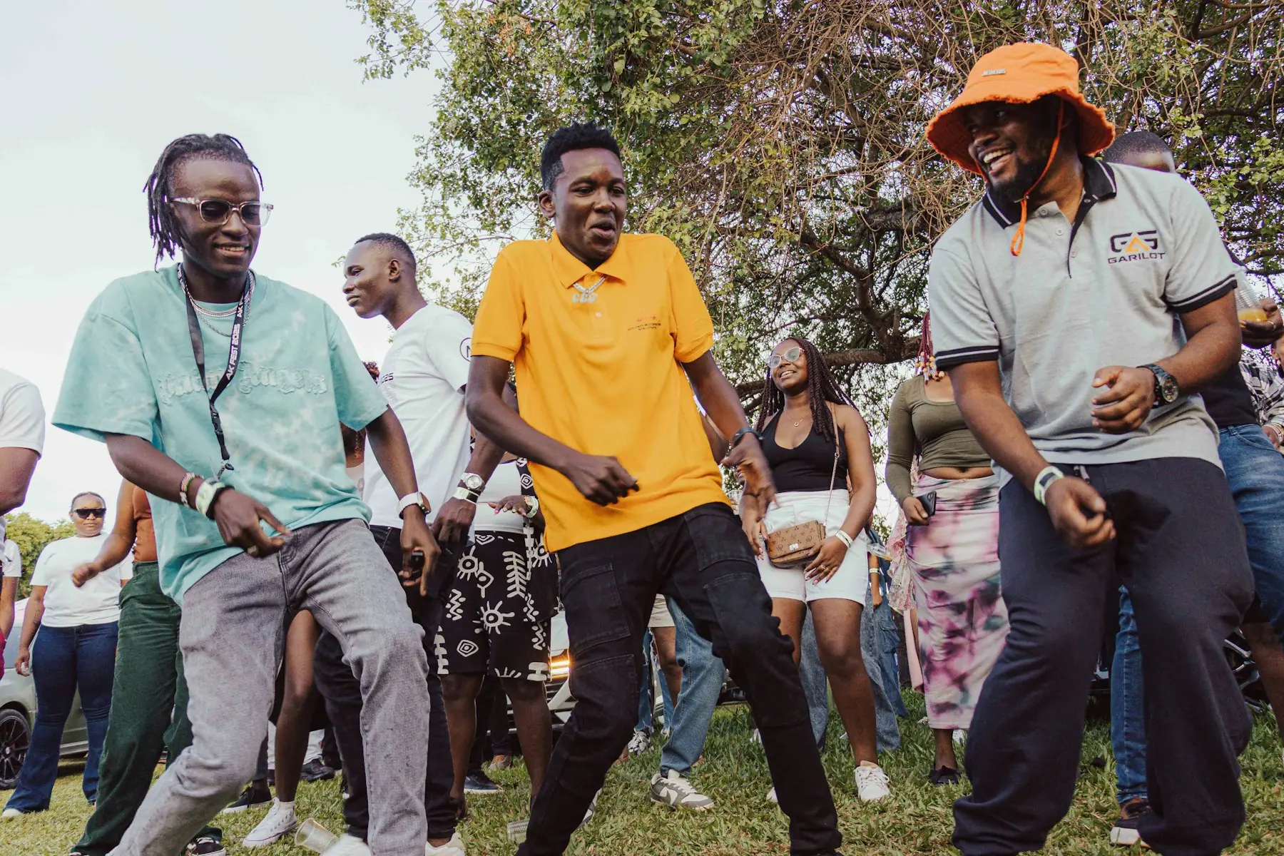 People moving together to music